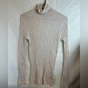 Gap Women’s Tan Beige Cotton Blend Pullover Shirt Turtleneck Sz Medium NWT Work